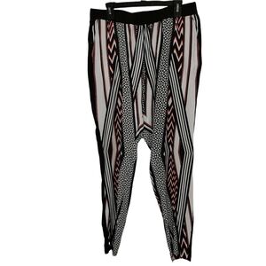 Bardot Women's Geometric Print High Waist Tapered Leg Pants Size EUR‎ 42 US  M/L